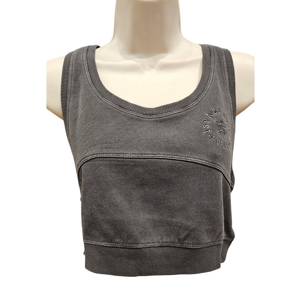 NWT L space out of bounds sports bra grunge grey black full coverage stretch new